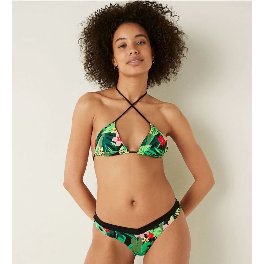 PINK V Front Itsy Swim Bottom Tropica BOTTOMS ONLY!